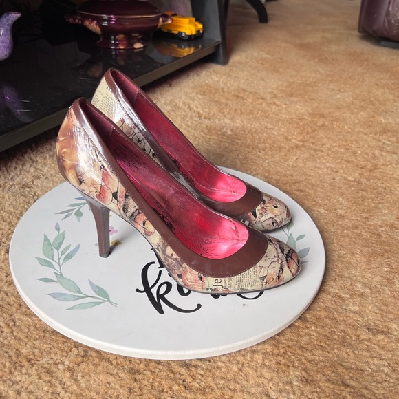 Naughty Monkey Womens Headliner Print Pumps Stiletto High Heels Round Toe. - Picture 13 of 17